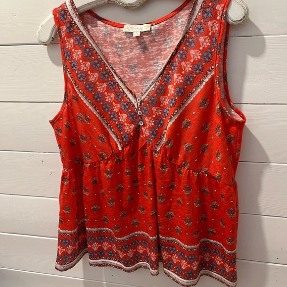 SUZANNE BETRO Weekend Boho Floral Sleeveless Top – Size 1X - Picture 3 of 7
